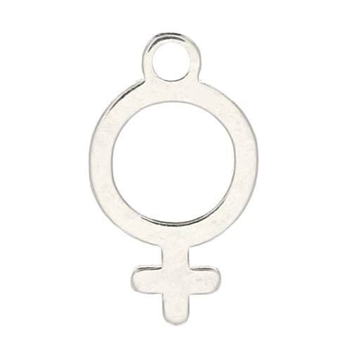 Dije símbolo femenino 10.5x6 mm de Plata 925 x1