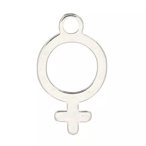 Dije símbolo femenino 10.5x6 mm de Plata 925 x1