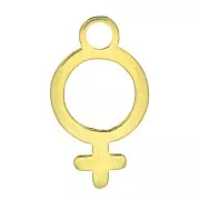 Dije símbolo femenino 10.5x6 mm de Plata 925 Dorado x1