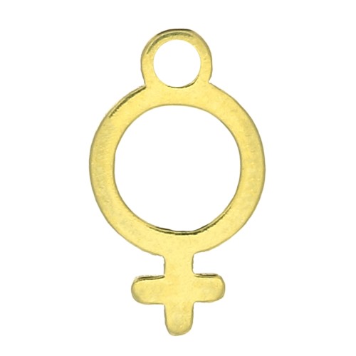 Dije símbolo femenino 10.5x6 mm de Plata 925 Dorado x1