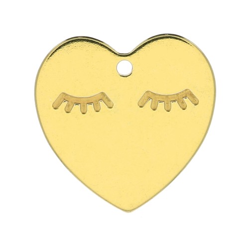 Dije corazón 14 mm de Plata 925 Dorado x1