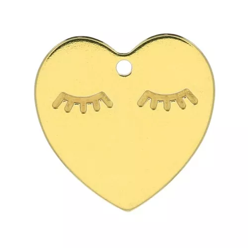 Dije corazón 14 mm de Plata 925 Dorado x1