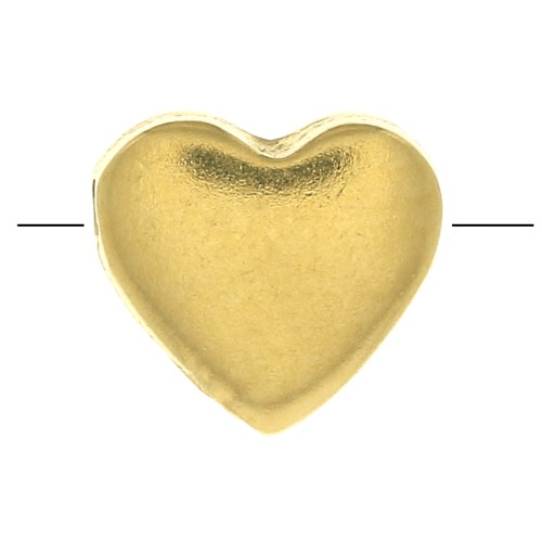 Cuenta corazón plano 5.5 mm - Chapado de oro3 micrasx1