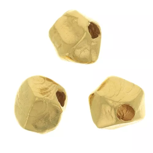 Cuenta redondairrégulière 5 mm - Chapado de oro3 micrasx1