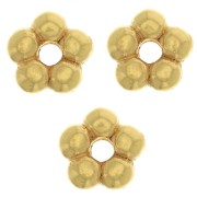 Cuentas arandelas con forma de flor 4.5 mm - Chapado Oro 3 micras x4|raw }}