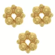 Cuentas arandelas con forma de flor 5 mm - Chapado Oro 3 micras x4