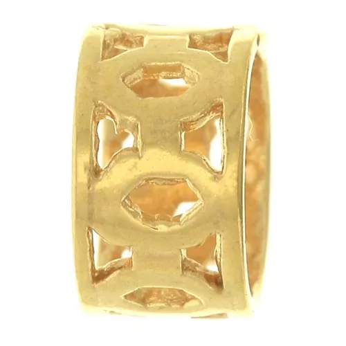 Cuenta tubo 6.5x4 mm grande agujero - Chapa de oro 3 micrasx1