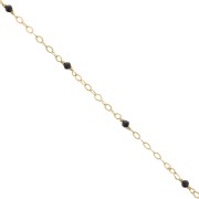 Cadena Forçat pulida 2mm con Onyx facetado - de Plata 925 Dorado con oro fino x50cm|raw }}
