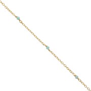 Cadena Forçat 2mm con pierres Amazonite facetado de Plata 925 Dorado con oro fino x50cm|raw }}