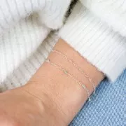 Cadena Forçat pulida 2 mm - piedras gemas facetadas Onyx negro - de Plata 925 x50cm