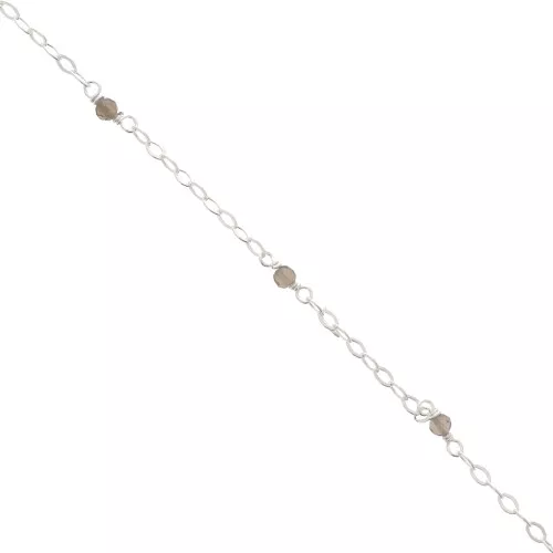 Cadena Forçat pulida 2 mm - piedras gemas facetadas Quartz tintado - de Plata 925 x50cm