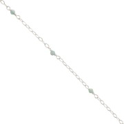 Cadena Forçat pulida 2 mm - piedras gemas facetadas Amazonite - de Plata 925 x50cm|raw }}
