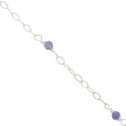 Cadena Forçat pulida 2 mm - piedras gemas facetadas Sodalite - de Plata 925 x50cm