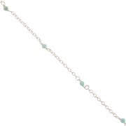 Cadena maille Forçat 2mm - piedras gemas facetadas Amazonite - de Plata 925 x50cm