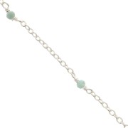 Cadena maille Forçat 2mm - piedras gemas facetadas Amazonite - de Plata 925 x50cm