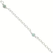Cadena maille Forçat 2mm - piedras gemas facetadas Amazonite - de Plata 925 x50cm