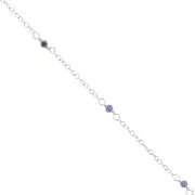 Cadena maille Forçat 2mm - piedras gemas facetadas Sodalite - de Plata 925 x50cm