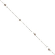 Cadena eslabón Pulsera 2 mm - piedras gemas facetadas Quartz tintado - de Plata 925 x50cm