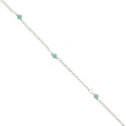 Cadena eslabón Pulsera 2 mm - piedras gemas facetadas Amazonite - de Plata 925 x50cm|raw }}