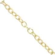 Cadena de aluminio eslabón Forçat 7.4 mm - eslabones abiertos - Dorado x1m