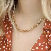 Cadena de aluminio eslabón Forçat 7.4 mm - eslabones abiertos - Dorado x1m