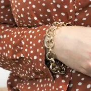 Cadena de aluminio eslabón Forçat 15.8 mm - eslabones abiertos - Dorado x1m