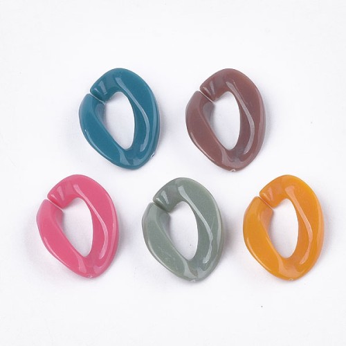 Eslabón ovalado retorcido 22x16 mm - Multicolore x10