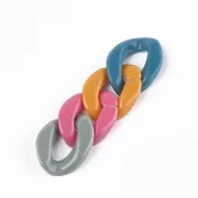 Eslabón ovalado retorcido 22x16 mm - Multicolore x10