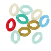 Eslabón ovalado retorcido 22x16 mm - Multicolore x10