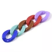 Eslabón ovalado retorcido 23x16 mm - Multicolore x20