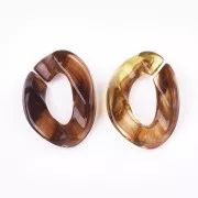 Eslabón ovalado retorcido 24x17 mm - Marbré Ambre x20