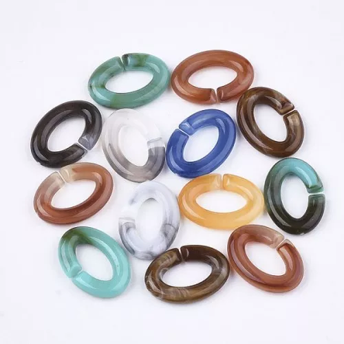 Eslabón ovalado retorcido 16x11 mm - Marbré Multicolore x20