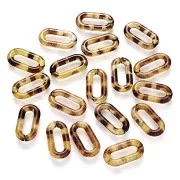 Eslabón ovalado retorcido 20x11 mm - Ecaille de tortue - Marron - Noir x10