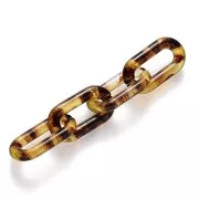 Eslabón ovalado retorcido 20x11 mm - Ecaille de tortue - Marron - Noir x10