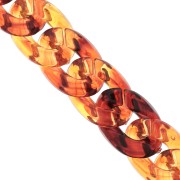 Cadena de acrílico eslabones pulsera 16.9 mm - Marbré Ambre x1m