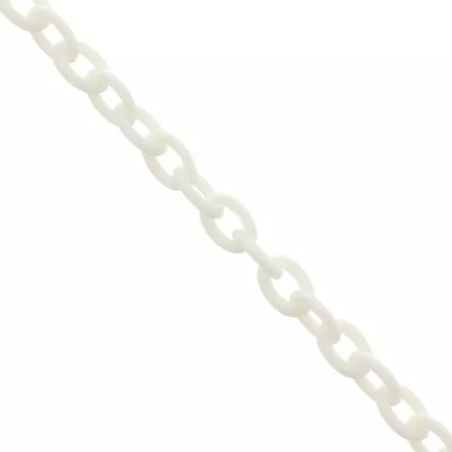 Cadena de plástico eslabón Forçat 6 mm - Blanco x42cm
