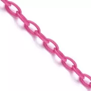 Cadena de plástico eslabón Forçat 7.4 mm - Rosa fluo x39cm