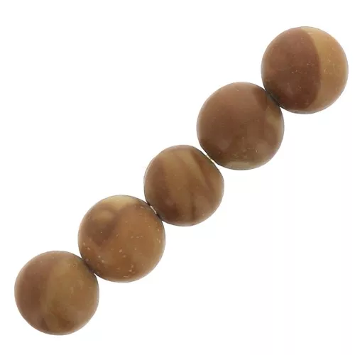 Cuentas redondas de piedra gema 4 mm - Jaspe madera x20