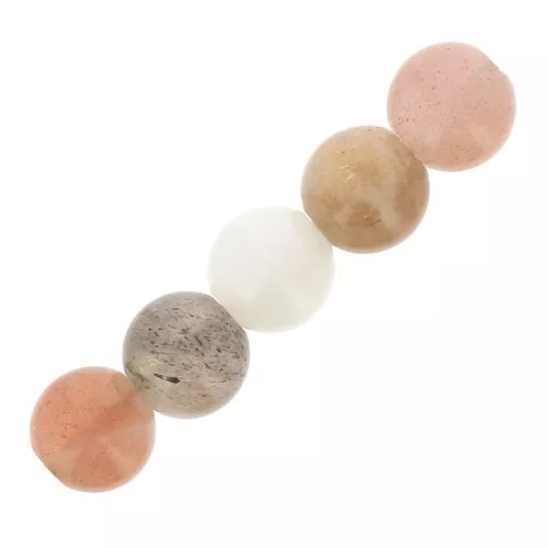 Cuentas redondas de piedra gema 4 mm - Piedra de luna Mix Rosa x20