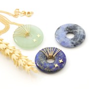 Donuts 29 mm piedra gema - Imitación Turquesa x1