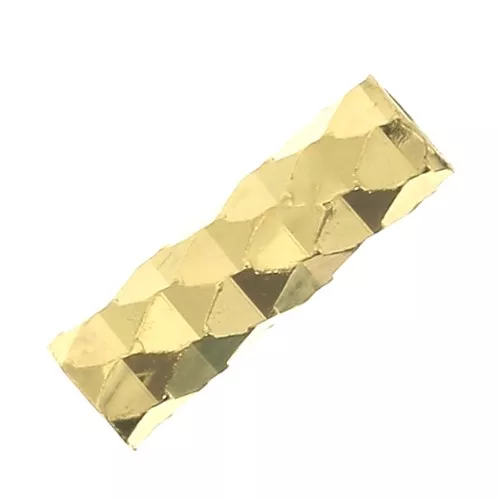 Tubos facetados 6x2 mm - Plata 925 Dorado con oro fino x10