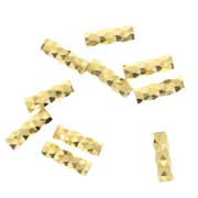 Tubos facetados 6x2 mm - Plata 925 Dorado con oro fino x10