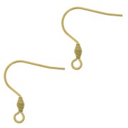 Ganchos pendientes 21 mm con anilla abierta - acero inoxidable Dorado 316L x2