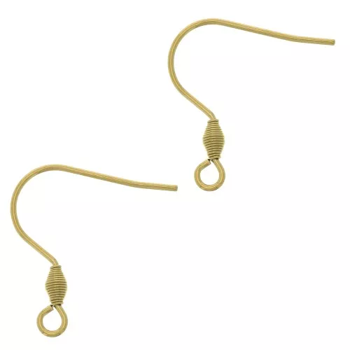 Ganchos pendientes 21 mm con anilla abierta - acero inoxidable Dorado 316L x2