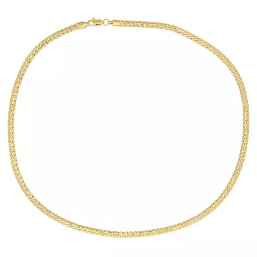 Gargantilla eslabón anglaise 4 mm - Acero inoxydable Dorado316L x45cm