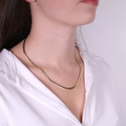 Gargantilla eslabón anglaise 4 mm - Acero inoxydable Dorado316L x45cm