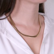 Gargantilla eslabón anglaise 5.6 mm - Acero inoxydable Dorado 316L x45cm