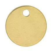 Dije redondo liso 6 mm para grabar de Acero inoxydable Dorado 316L x1