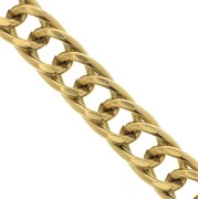 Cadena eslabón Gourmette 7.75 mm de Acero inoxydable Dorado 316L x50cm