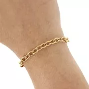 Cadena eslabón Forçat con rayas 6 mm de Acero inoxydable Dorado 316L x50cm